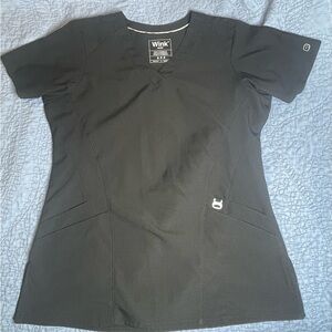 Scrub Set Wink Women's Short Sleeve Black Top(small) and Jogger Bottoms(small)